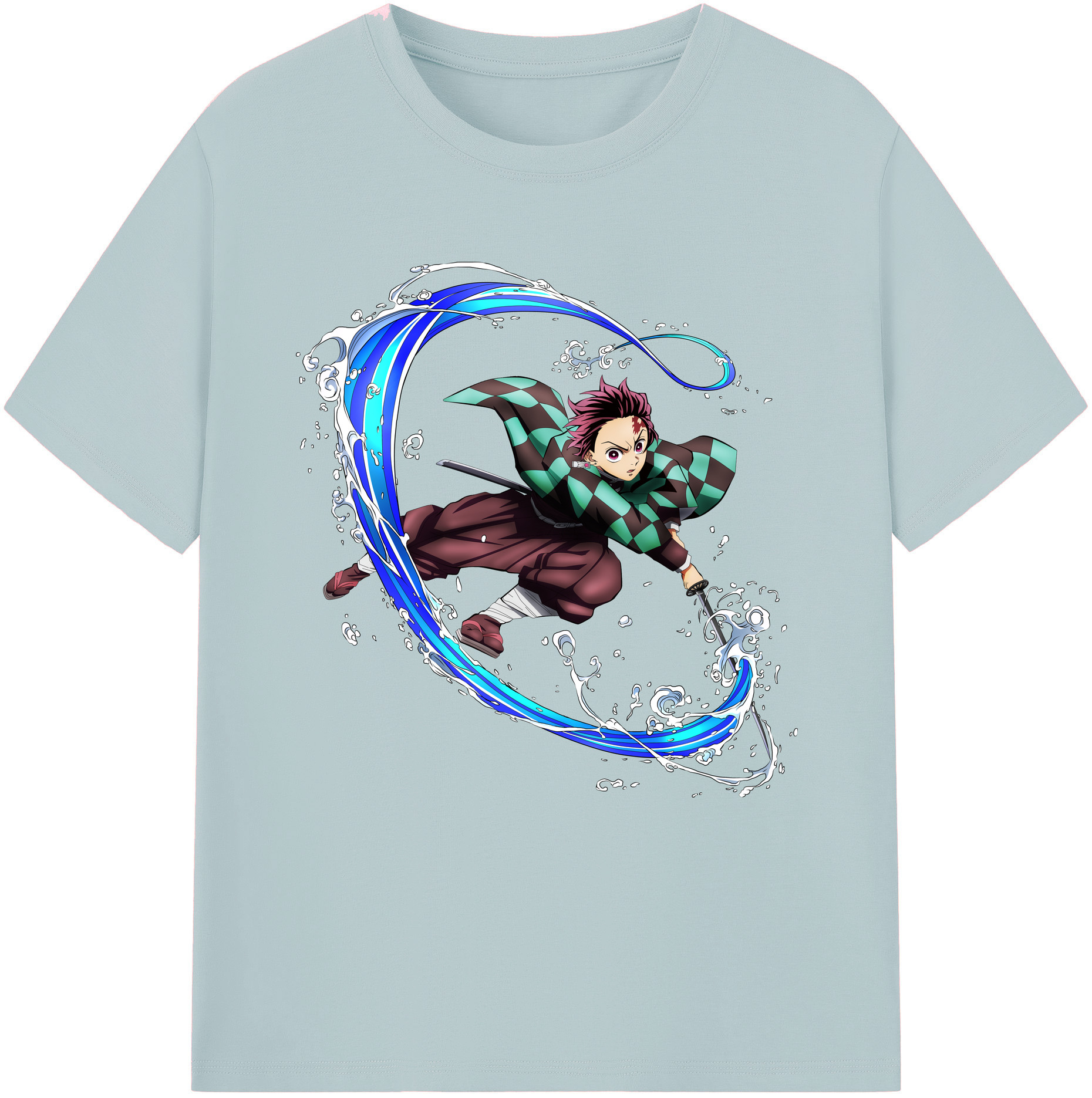 （画像用） 鬼滅の刃 竈門 炭治郎／かまど たんじろう Kamado Tanjirou 綿100％半袖Tシャツ（フロントプリント）